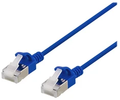 DELTACO U/FTP Cat6a tinklo kabelis, plonas, 3,8 mm skersmens, 1 m, mėlynas
