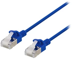 DELTACO U/FTP Cat6a tinklo kabelis, plonas, 3,8 mm skersmens, 2 m, mėlynas