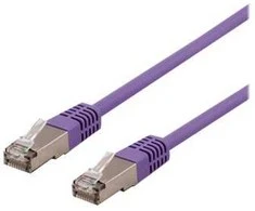 DELTACO U/STP Cat6a patchkabel, LSZH, 0,3m, Violetinė