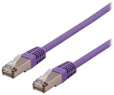 DELTACO U/STP Cat6a patchkabel, LSZH, 0,5m, Violetinė