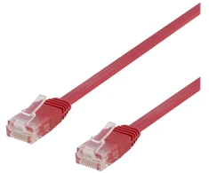 Deltaco U/UTP Cat6 jungiamasis kabelis, plokščias, 1,5 m, 250 MHz, raudonas
