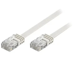 DELTACO U/UTP Cat6 jungiamasis kabelis, plokščias, 15 m, 250 MHz, baltas