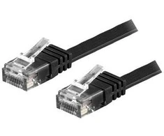 Deltaco TP-610S-FL, 10 m, Cat6, U/UTP (UTP), RJ-45, RJ-45, juodas