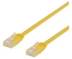 Deltaco TP-610GL-FL, 10 m, Cat6, U/UTP (UTP), RJ-45, RJ-45, Geltonas