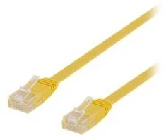 Deltaco U/UTP Cat6 jungiamasis kabelis, plokščias, 1,5 m, 250 MHz, geltonas