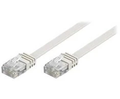 DELTACO U/UTP Cat6 jungiamasis kabelis, plokščias, 15 m, 250 MHz, baltas