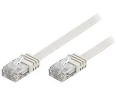 DELTACO U/UTP Cat6 jungiamasis kabelis, plokščias, 1,5 m, 250 MHz, baltas