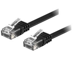 Deltaco TP-61S-FL, 1 m, Cat6, U/UTP (UTP), RJ-45, RJ-45, juodas