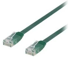 Deltaco TP-61G-FL, 1 m, Cat6, U/UTP (UTP), RJ-45, RJ-45, Žalias