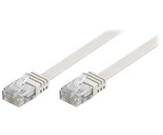 DELTACO U/UTP Cat6 jungiamasis kabelis, plokščias, 20 m, 250 MHz, baltas