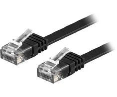 Deltaco TP-62S-FL, 2 m, Cat6, U/UTP (UTP), RJ-45, RJ-45, juodas