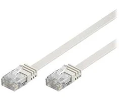 DELTACO U/UTP Cat6 jungiamasis kabelis, plokščias, 3 m, 250 MHz, baltas