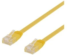 Deltaco TP-65GL-FL, 5 m, Cat6, U/UTP (UTP), RJ-45, RJ-45, Geltonas
