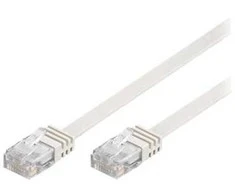 DELTACO U/UTP Cat6 jungiamasis kabelis, plokščias, 5 m, 250 MHz, baltas