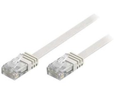 DELTACO U/UTP Cat6 jungiamasis kabelis, plokščias, 7 m, 250 MHz, baltas