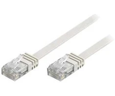 DELTACO U/UTP Cat6 jungiamasis kabelis, plokščias, 7 m, 250 MHz, baltas