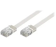 DELTACO U/UTP Cat6 jungiamasis kabelis, plokščias, 7 m, 250 MHz, baltas