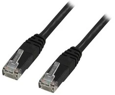 Deltaco TP-650S, 50 m, Cat6, U/UTP (UTP), RJ-45, RJ-45, juodas