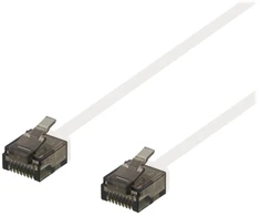 DELTACO U/UTP Cat6a jungiamasis kabelis, plokščias, 0,5 m, 1 mm storio, baltas