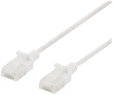 DELTACO U/UTP Cat6a jungiamasis kabelis, plonas, 3,5 mm skersmens, 0,3 m, baltas