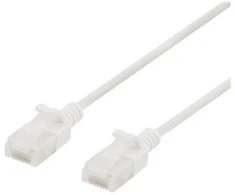 DELTACO U/UTP Cat6a jungiamasis kabelis, plonas, 3,5 mm skersmens, 2 m, baltas