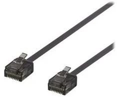 U/UTP Cat6a kabelis DELTACO, plokščias, 0.5m, 1mm storio, juodas / UUTP-2017