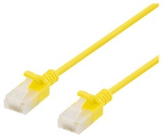 DELTACO U / UTP Cat6a plonas tinklo kabelis, geltonas, 1 m