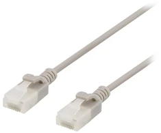 DELTACO U/UTP Cat6a tinklo kabelis, plonas, 3,5 mm skersmens, 0,5 m, pilkas