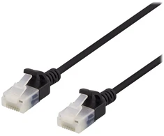 U/UTP Cat6a kabelis DELTACO, plonas, 3,5 mm skersmens, 1,5 m, juodas / UUTP-1037