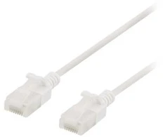 DELTACO U/UTP Cat6a jungiamasis kabelis, plonas, 3,5 mm skersmens, 2 m, baltas