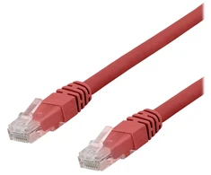 DELTACO U/UTP Cat6a tinklo kabelis, LSZH, 1 m, raudonas