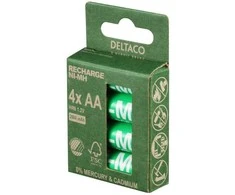 Deltaco ULT-NH2500AA-4P, Įkraunama baterija, AA, Nikelio-metalo hidrido (NiMH), 1,2 V, 4 vnt., 2500 mAh