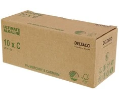 Deltaco ULTB-LR14-10P, Vienkartinės baterijos, C, Šarminė, 1,5 V, 10 vnt., Cd (kadmis), Hg (gyvsidabris), Pb (švinas)