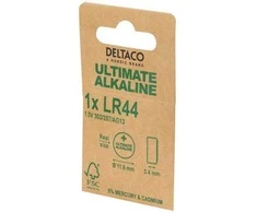 LR44 baterija DELTACO Ultimate Alkaline, 1,5 V, 1 vnt. pakuotė / ULT-LR44-1P