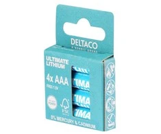 Deltaco ULT-R03LI-4P, Vienkartinės baterijos, AAA, Ličio, 1,5 V, 4 vnt., Mėlyna