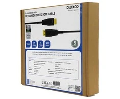 ULTRA didelės spartos DELTACO HDMI kabelis, 48Gbps, 10m, juodas, AOC / HU-AOC10
