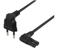 DELTACO ojordad aparatinis kabelis, 5m, CEE 7/16 - IEC 60320 C7, juodas