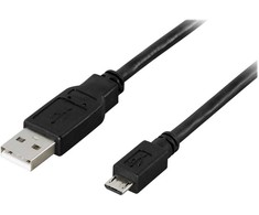 DELTACO USB-303S - USB kabelis - USB (vyriškas) į mikro-USB tip B (vyriškas) - 3 m - juodas