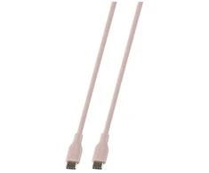 Deltaco USB-C - C USB2.0 SPR kabelis, silikoninis, 1,5 m, rožinis