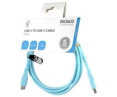 Deltaco USB-C - USB 2.0 SPR kabelis, silikoninis, 1,5 m, turkio spalvos