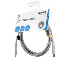 Deltaco USBC-2015GR, 1,5 m, USB C, USB C, USB 2.0, Pilkas