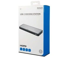 15-in-1 USB-C jungčių stotelė DELTACO, palaiko 3 ekranus, 2x HDMI, DP, USB-C, USB-A, RJ45, SD / USBC-HDMI29 / 1902424
