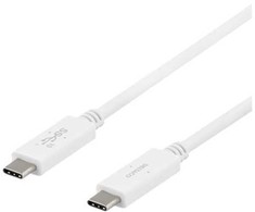 Deltaco USBC-1407M 1m 10Gbps 5A 100W Baltas (Baltas) USB-C Laidas