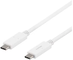 DELTACO USB-C - USB-C laidas, 5Gbit/s, 5A, 1M, baltas