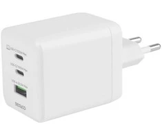 USB GaN sieninis įkroviklis DELTACO, 100 W, 1x USB-A, 2x USB-C, PPS, bendra išvestis 100 W, baltas / USBC-GAN06 / 1903219