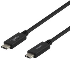 DELTACO - USB kabelis - USB-C (vyriškas) į USB-C (vyriškas) - USB 3.1 Gen 2 - 5 A - 1 m - USB maitinimo tiekimas (5A, 100 W) - juodas