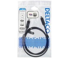 DELTACO - USB kabelis - USB-C (kištukas) į USB-C (kištukas) - USB 3.1 Gen 2 - 1 m - juodas