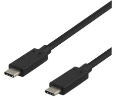 DELTACO - USB kabelis - USB-C (kištukas) - USB-C (kištukas) - USB 3.1 Gen 2 - 50 cm - juodas