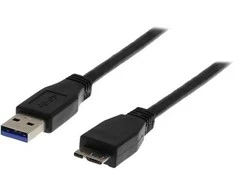 DELTACO USB 3.0 kabelis, A tipo - „Micro B“ tipo lizdas, 1m, juodas USB3-010S