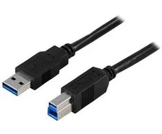 DELTACO USB3-130 - USB-kabelis - USB Type B (hane) till USB typ A (hane) - USB 3.0 - 3 m - svart